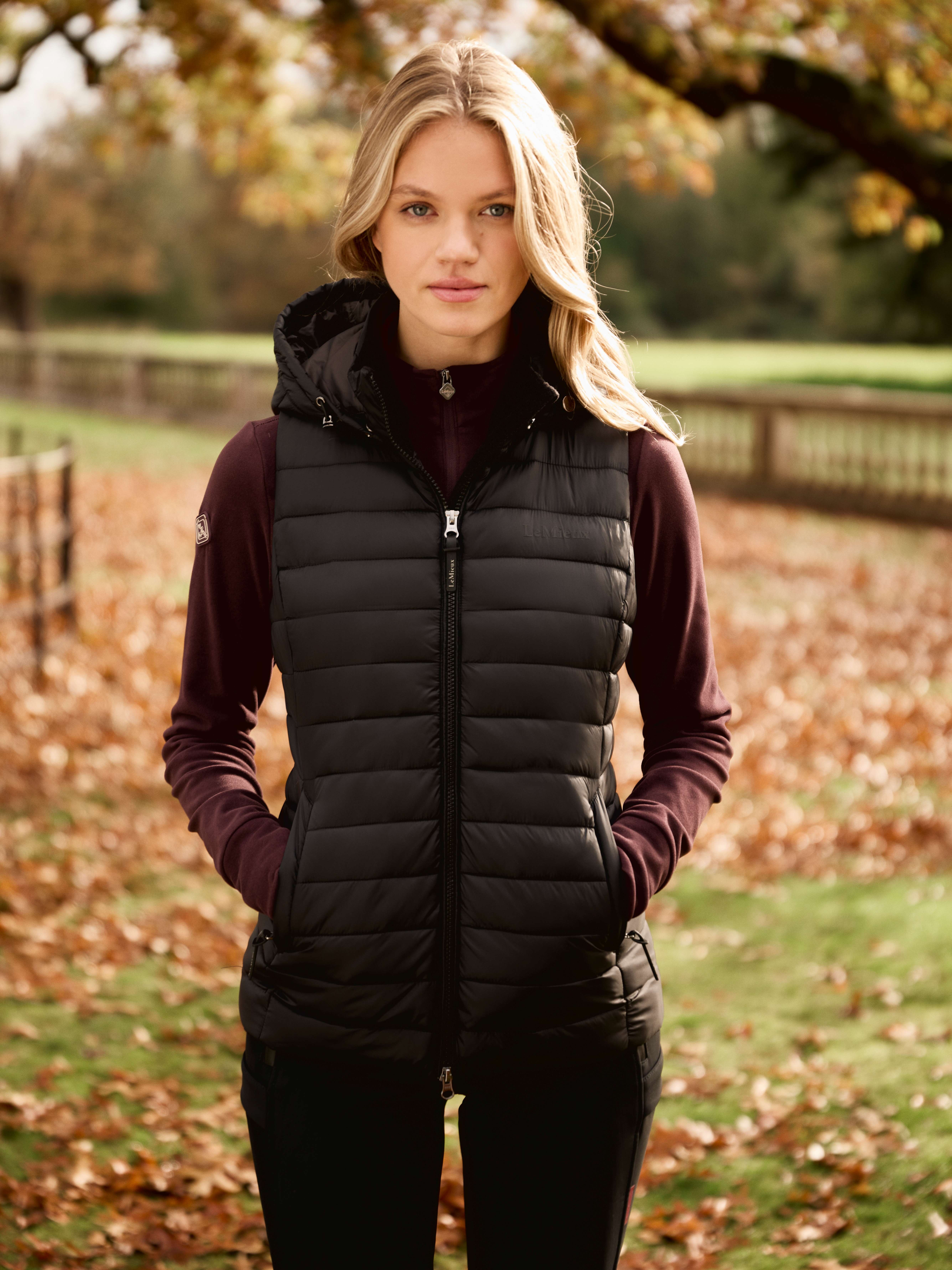 Outfits Hooded Body Warmer Women's Hooded Gilet Knee Length