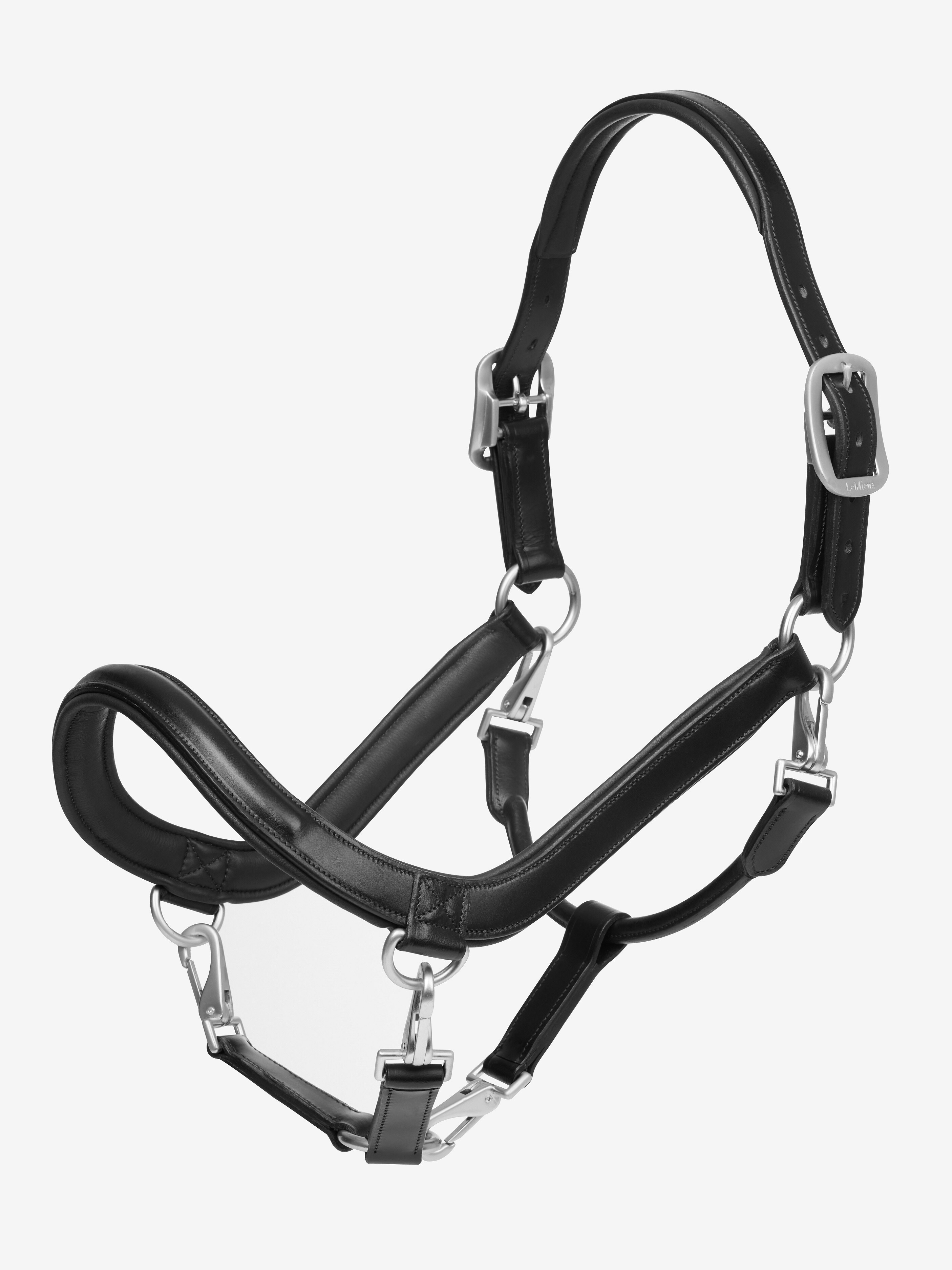 Leather Grooming Headcollar Black Horse