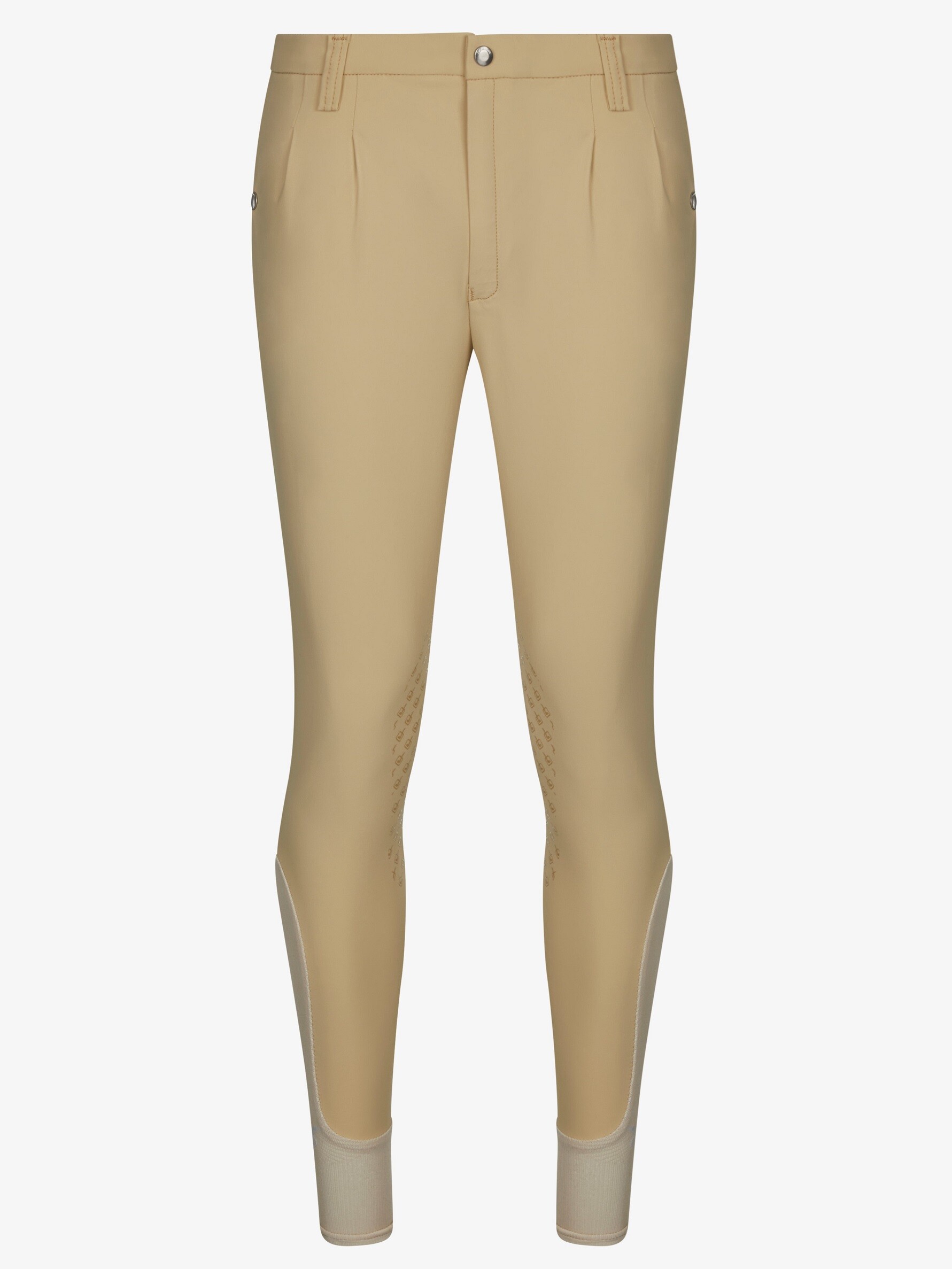 Mens Elite Classic Pleated Breech Beige Clothing