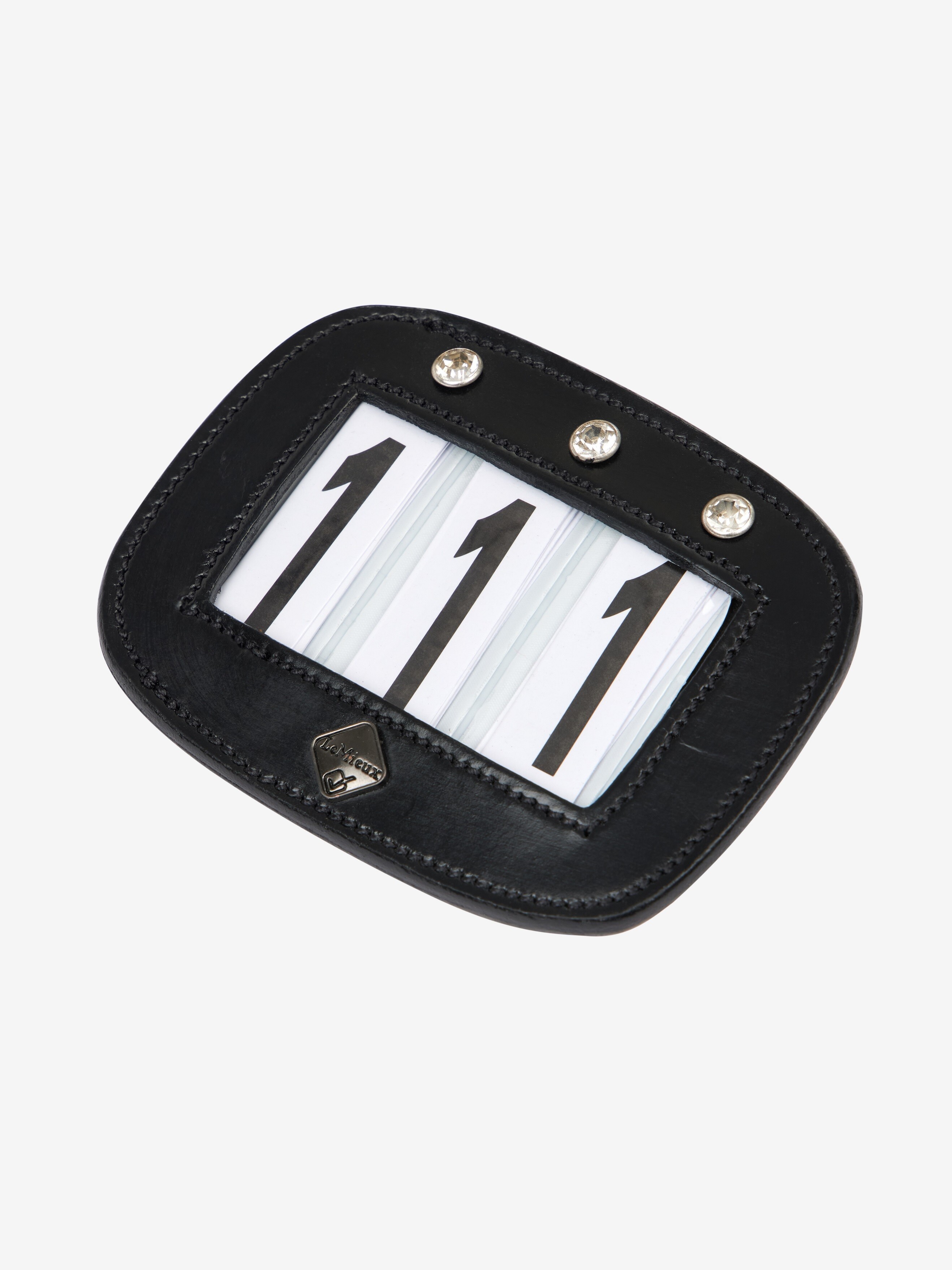 Saddle Number Holder Diamante Black Horse