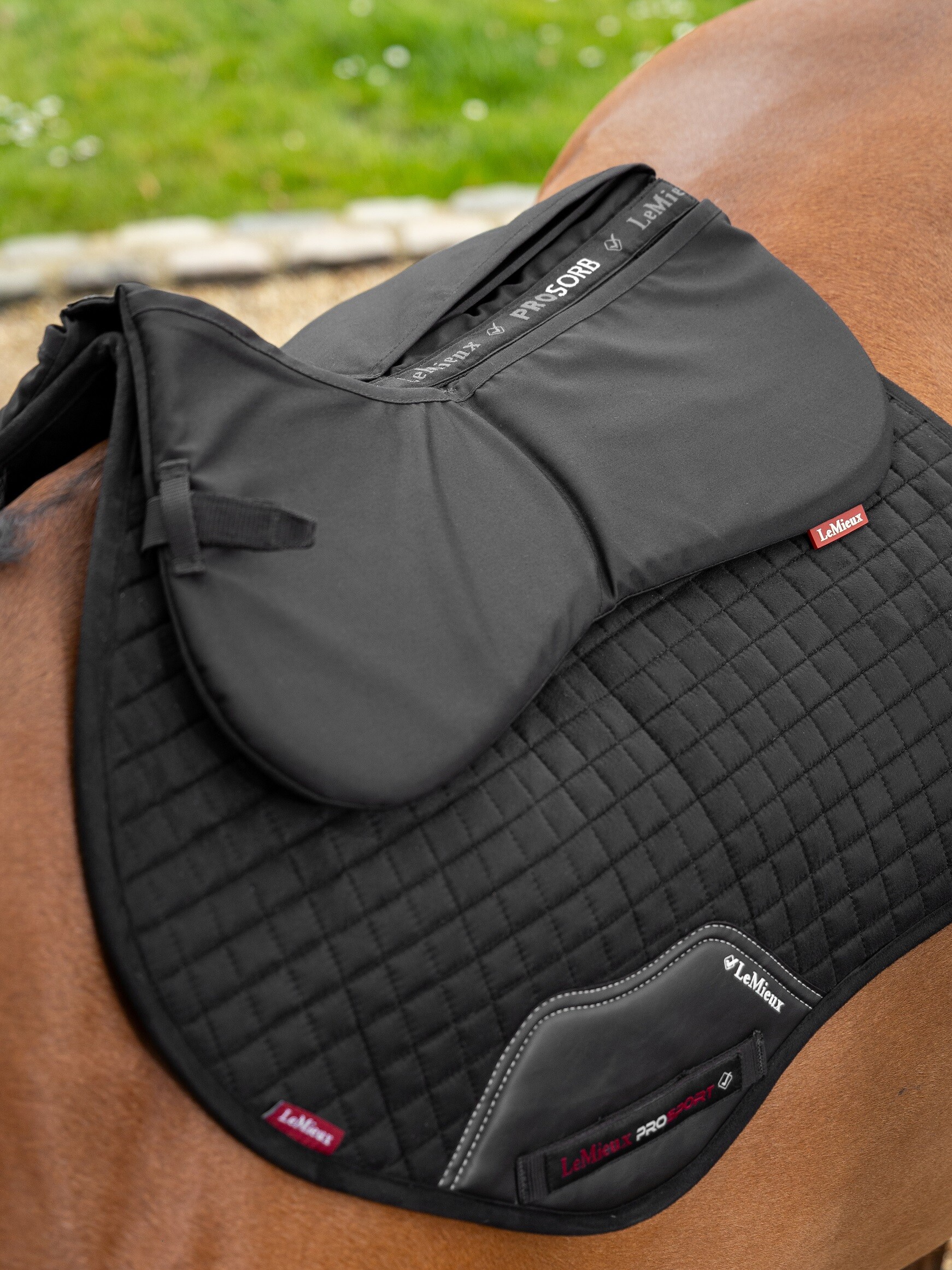 ProSorb Plain 2 Pocket Half Pad Black Saddle Pads ProSorb Plain 2 Pocket Half Pad Black Saddle Pads