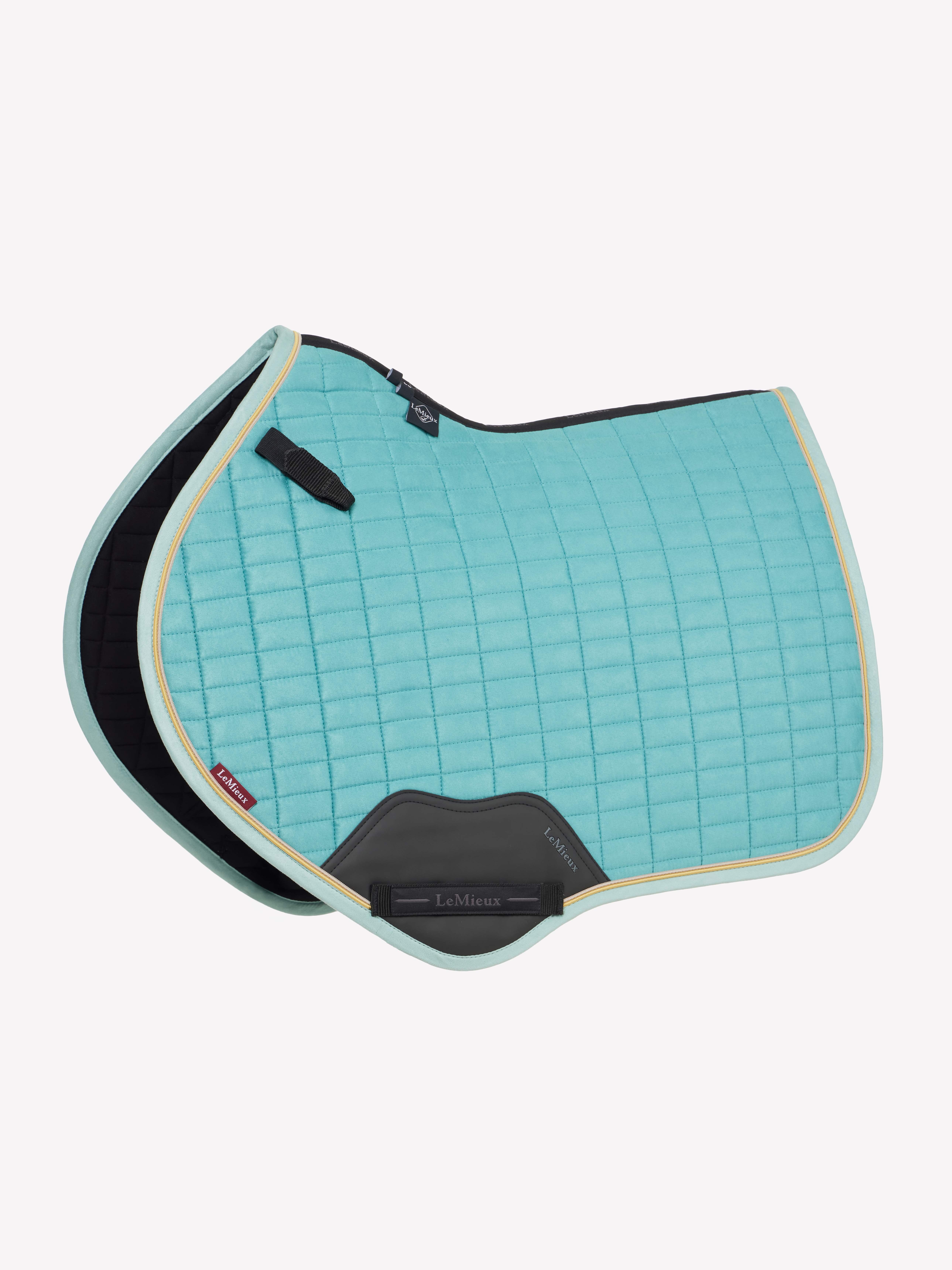 Coussin De Dressage Lemieux Lagoon En Daim - Taille Large, Couleur Bleue - NEUF