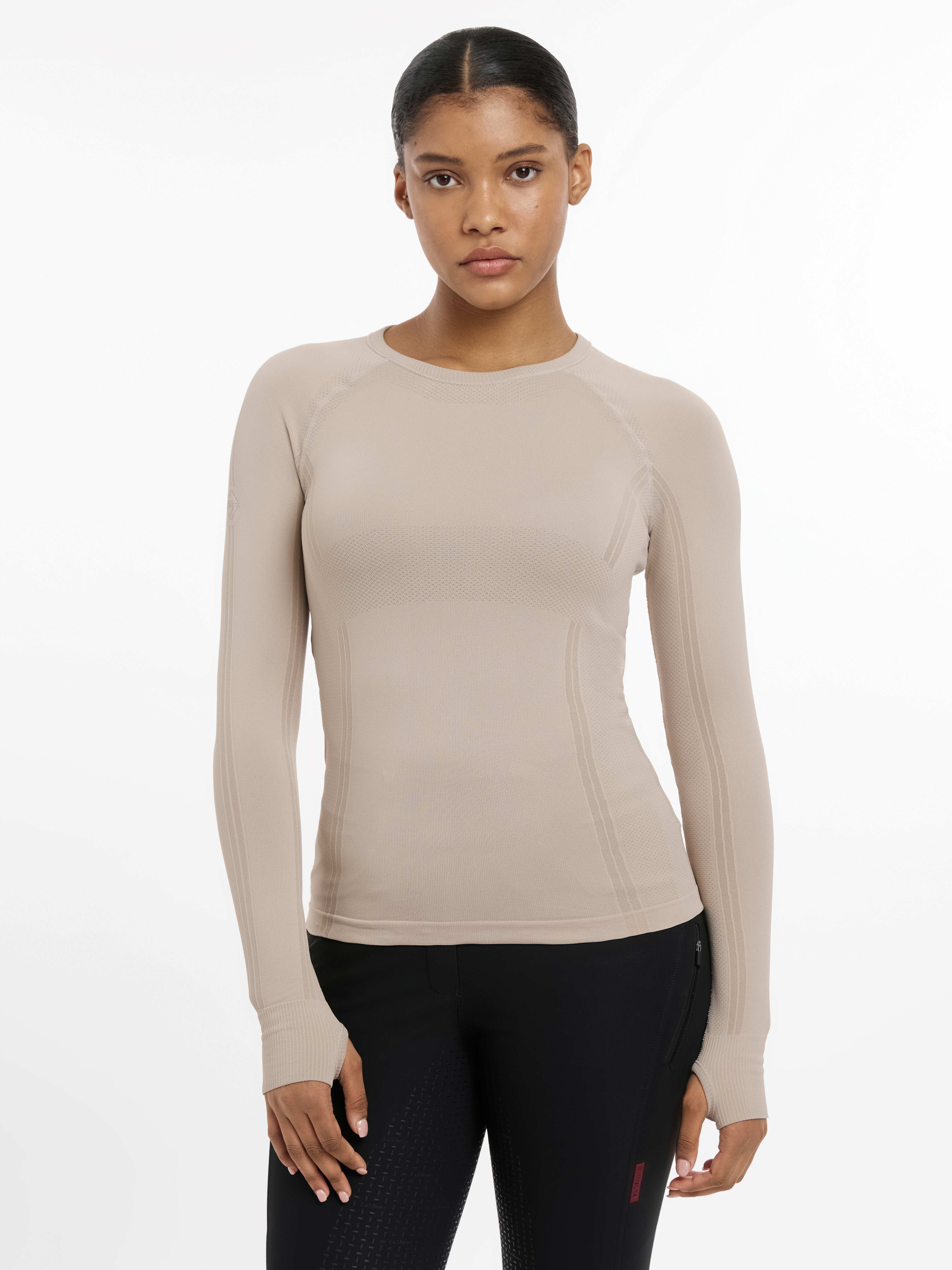 Britney Seamless Long Sleeve Top Almond Clothing