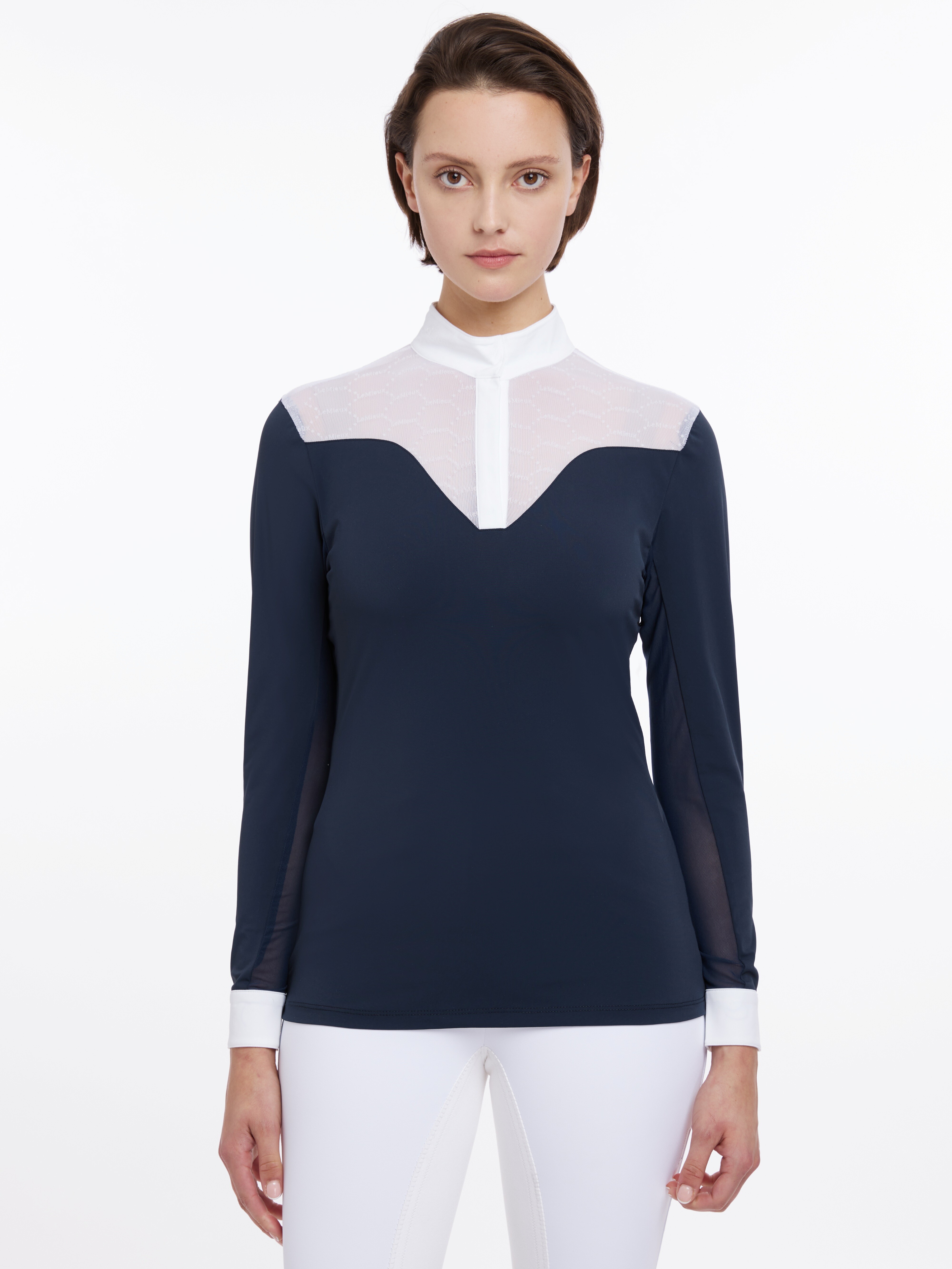 LeMieux Olivia Long Sleeve Show Shirt Navy - Unicorn Tack