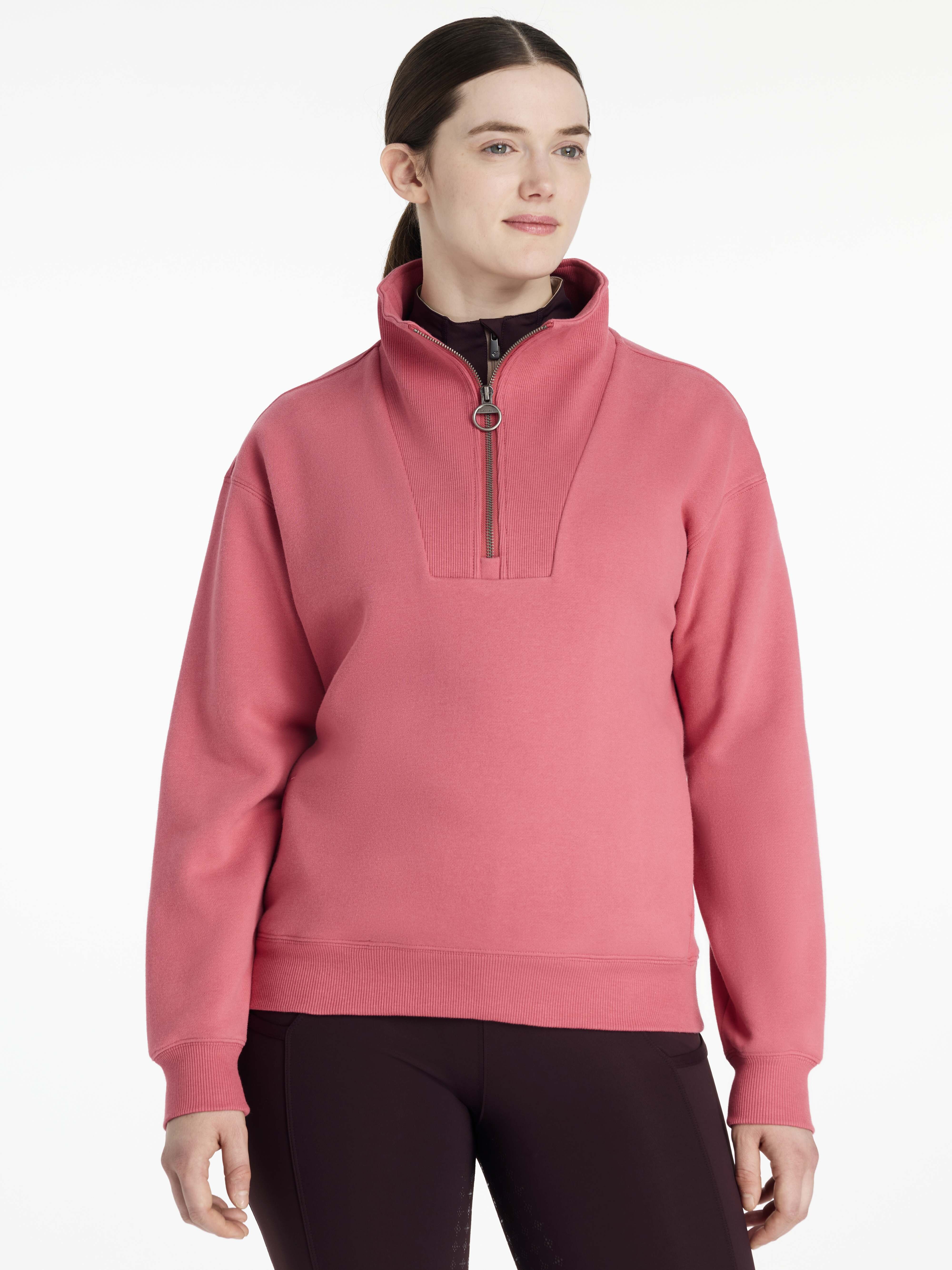 Keira Quarter Zip Sweat Cranberry Clothing