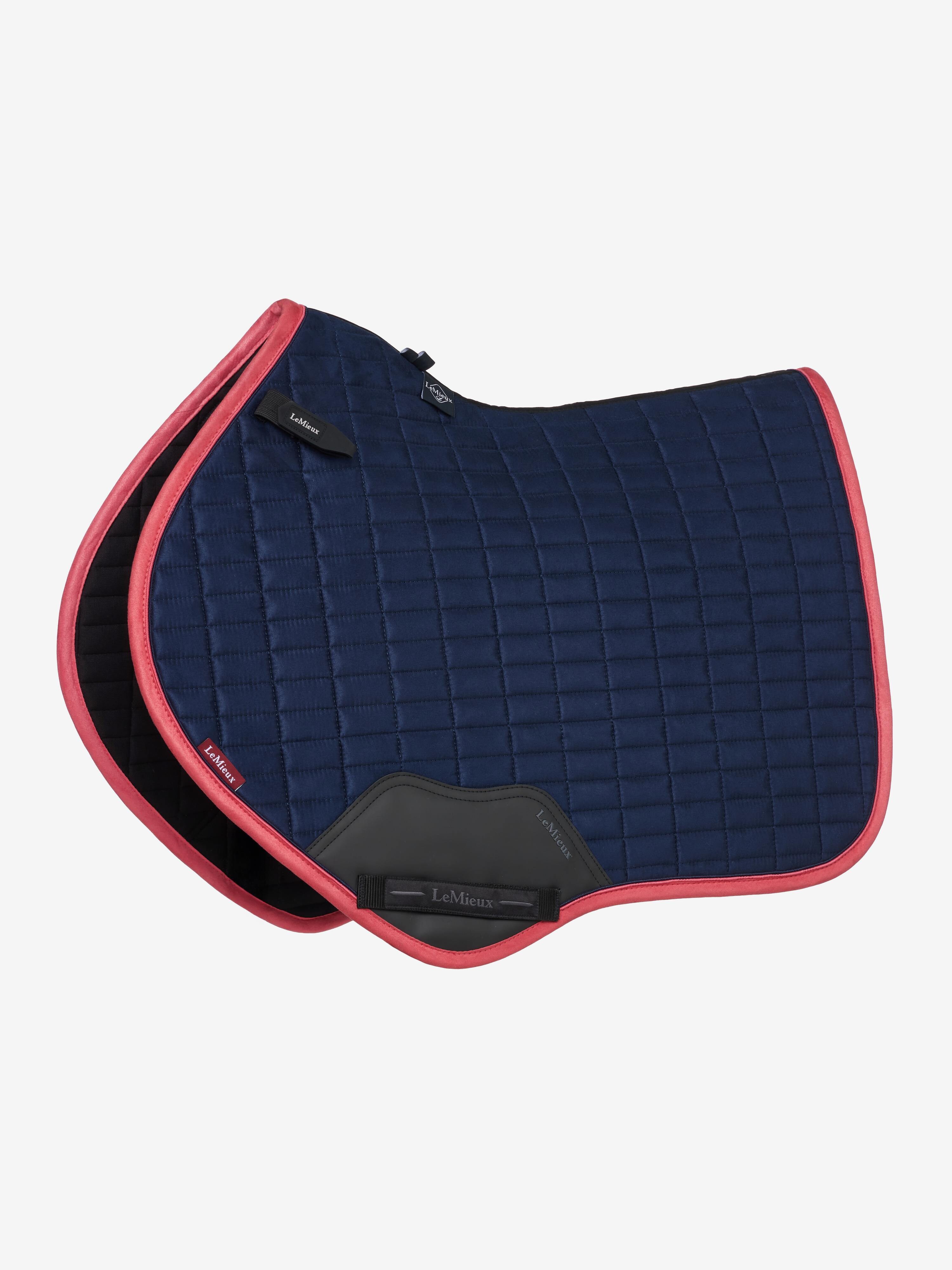 Suede Close Contact Square Navy/Cranberry Saddle Pads