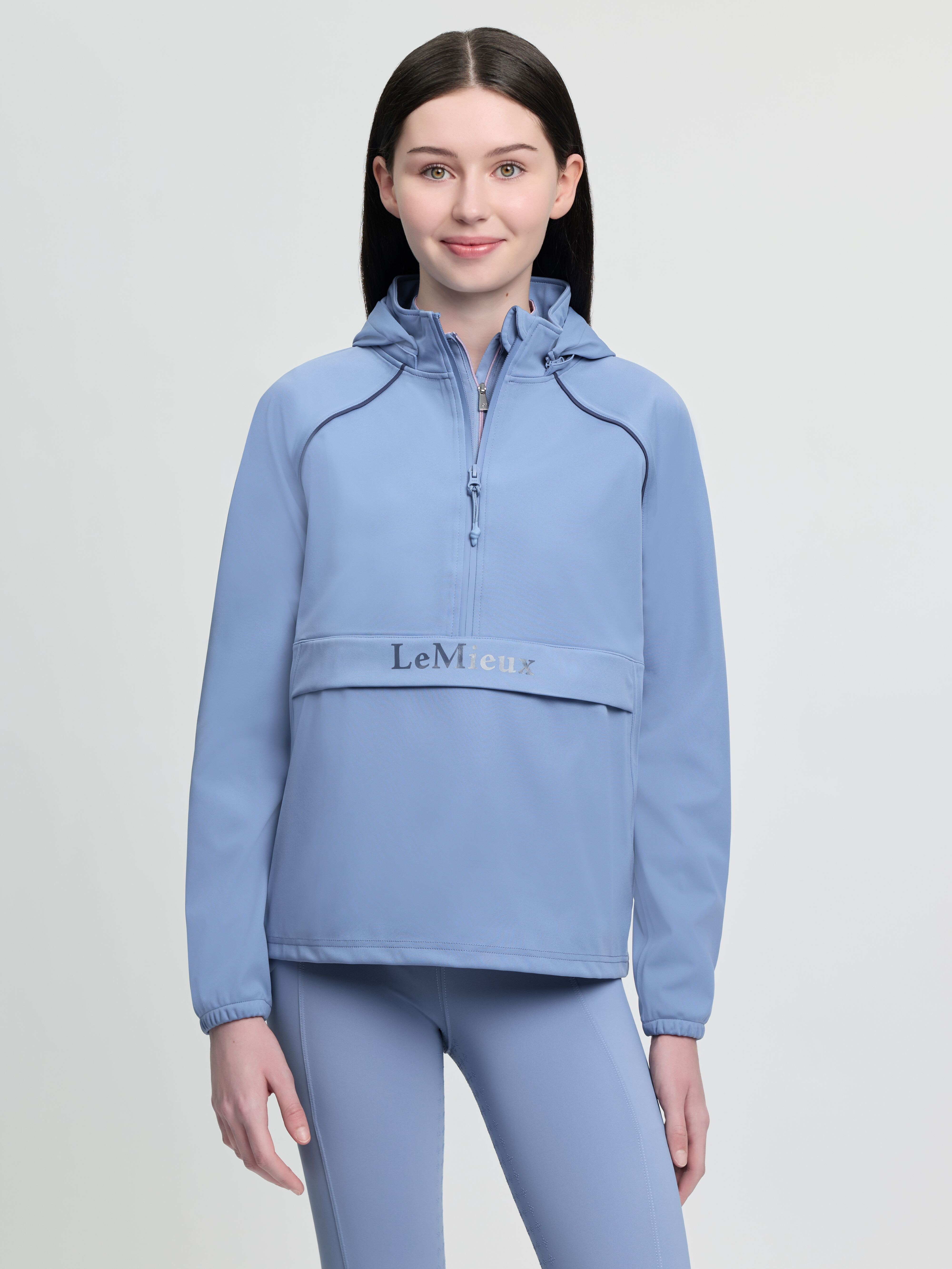 Young Rider Paige Quarter Zip Waterproof Jacket Powder Blue Clothing