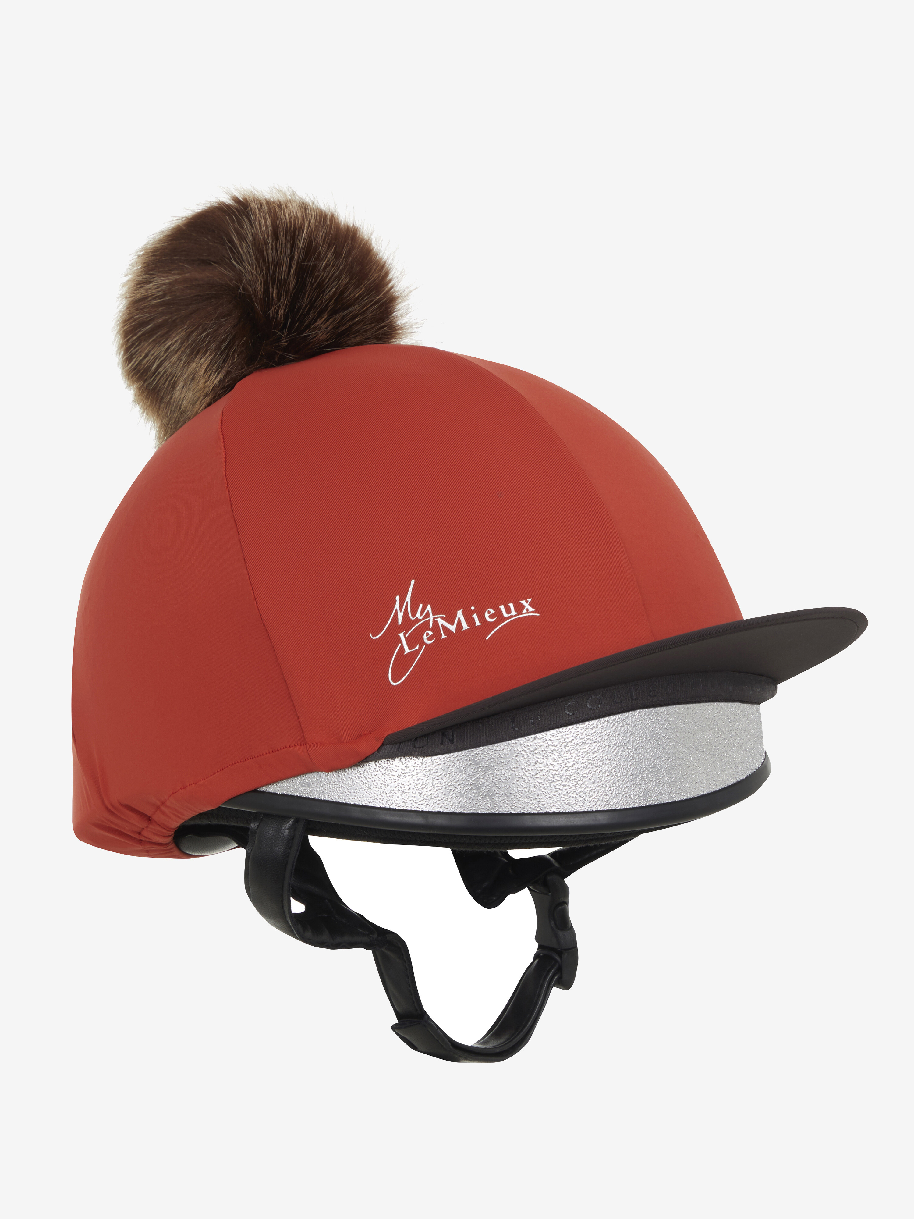 Chapeau De Bombe En Soie LeMieux Pour équitation | Pompon Amovible | Tissu Extensible 4 Directions