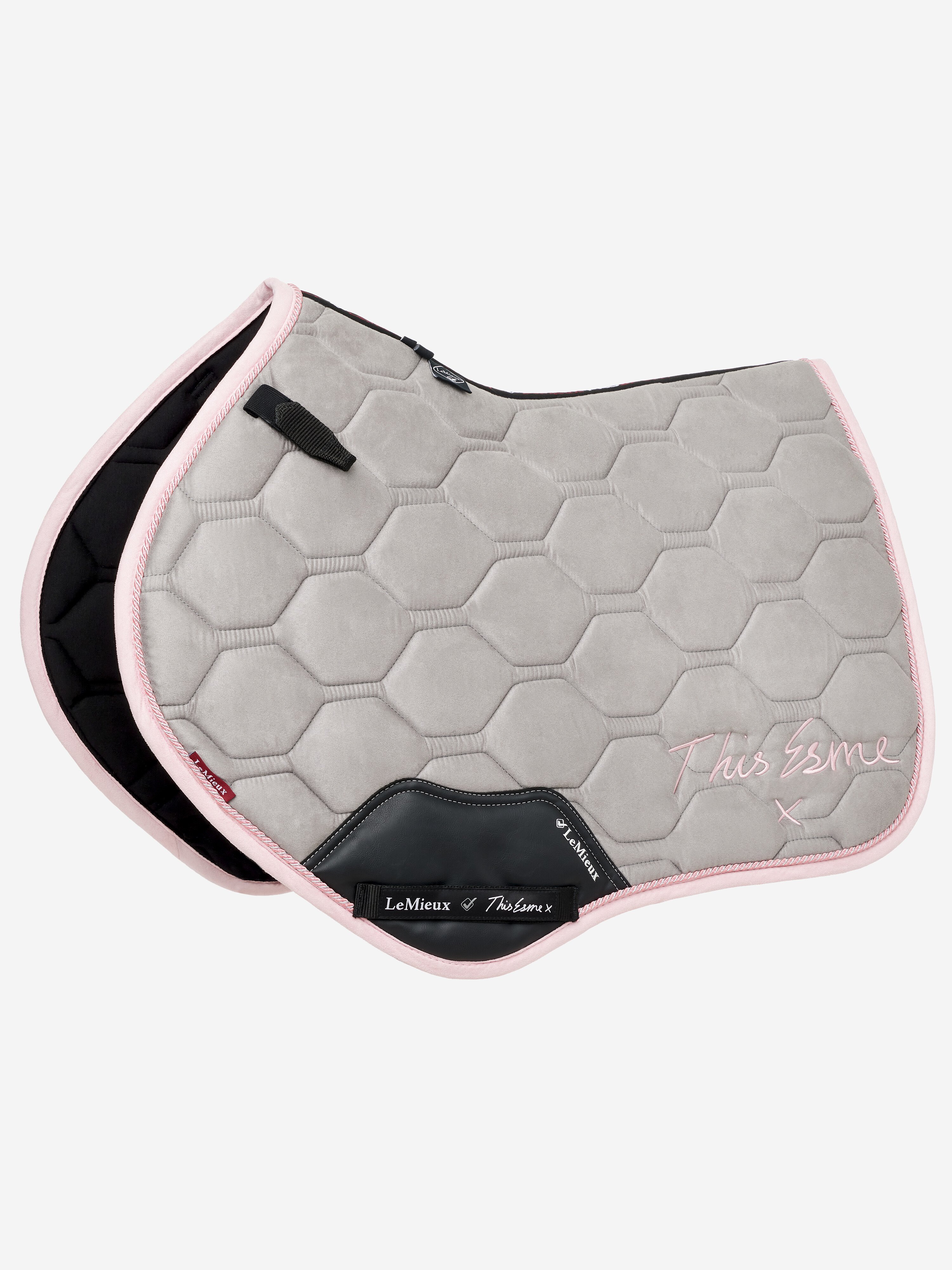 This Esme Suede Close Contact Square Grey Saddle Pads