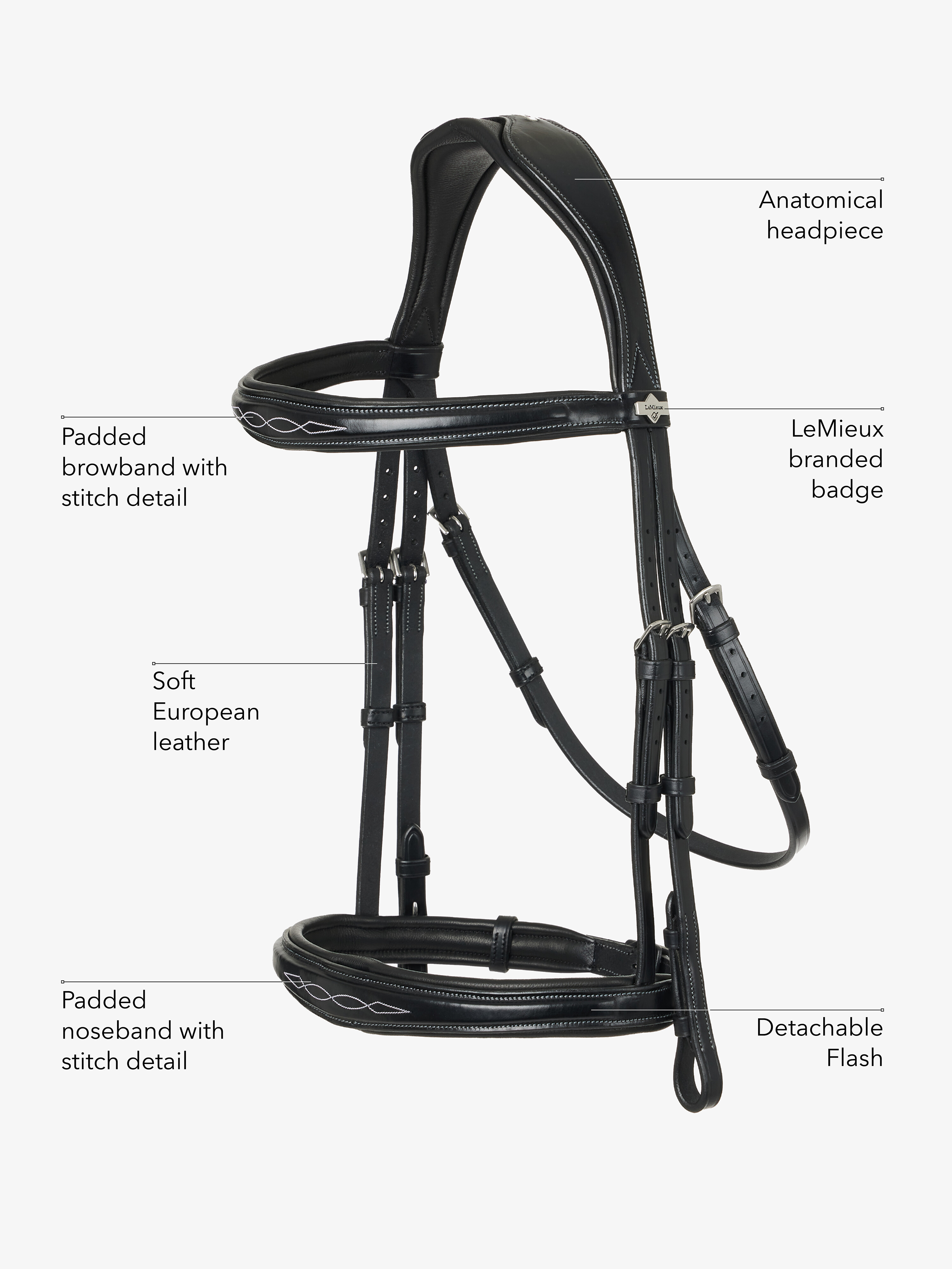 Bridle Flash Bello-Equine Braided Havana Bridle - Full Size With ...