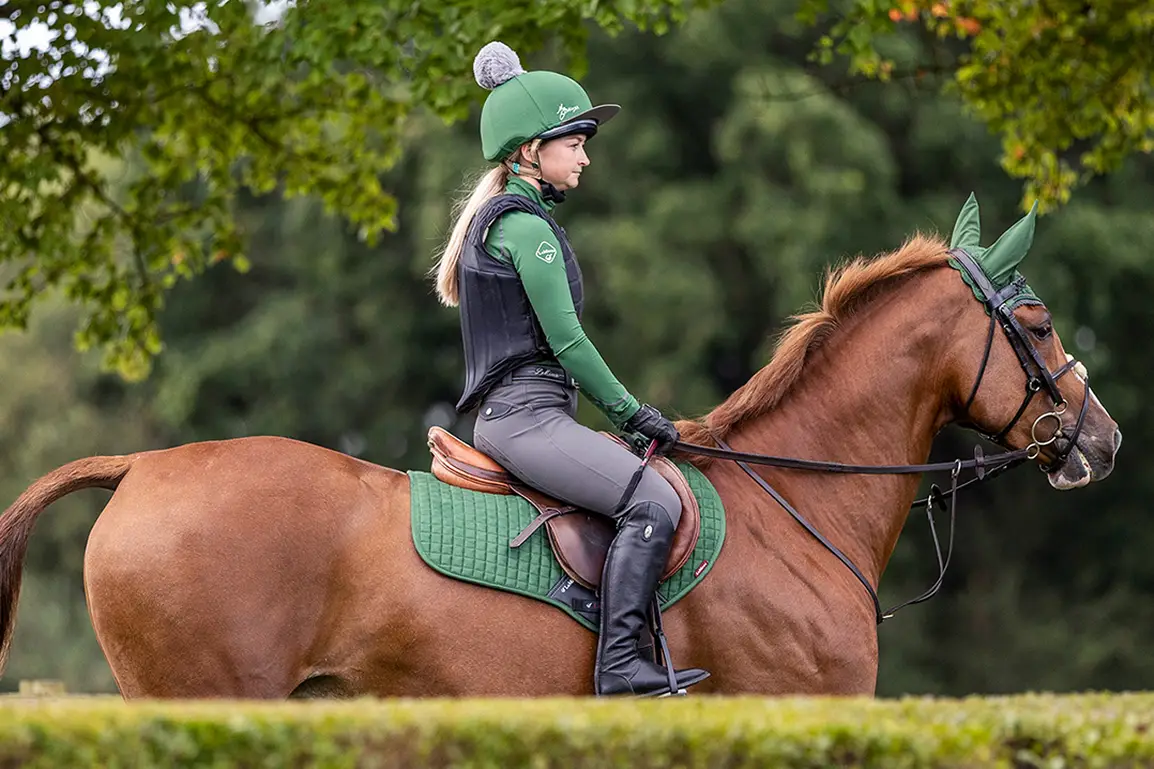 Tapis De Selle Cheval Bello-Equine Vert Chasseur, Taille Grand/Complet - Neuf