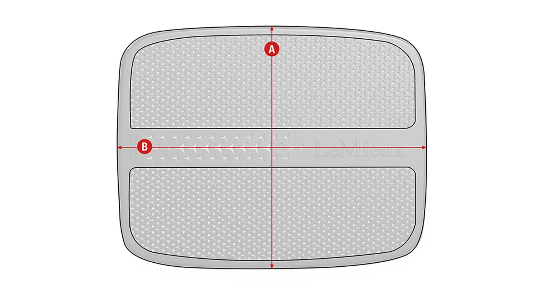 LeMieux Gel-Tek Slimline Half Pad size guide diagram