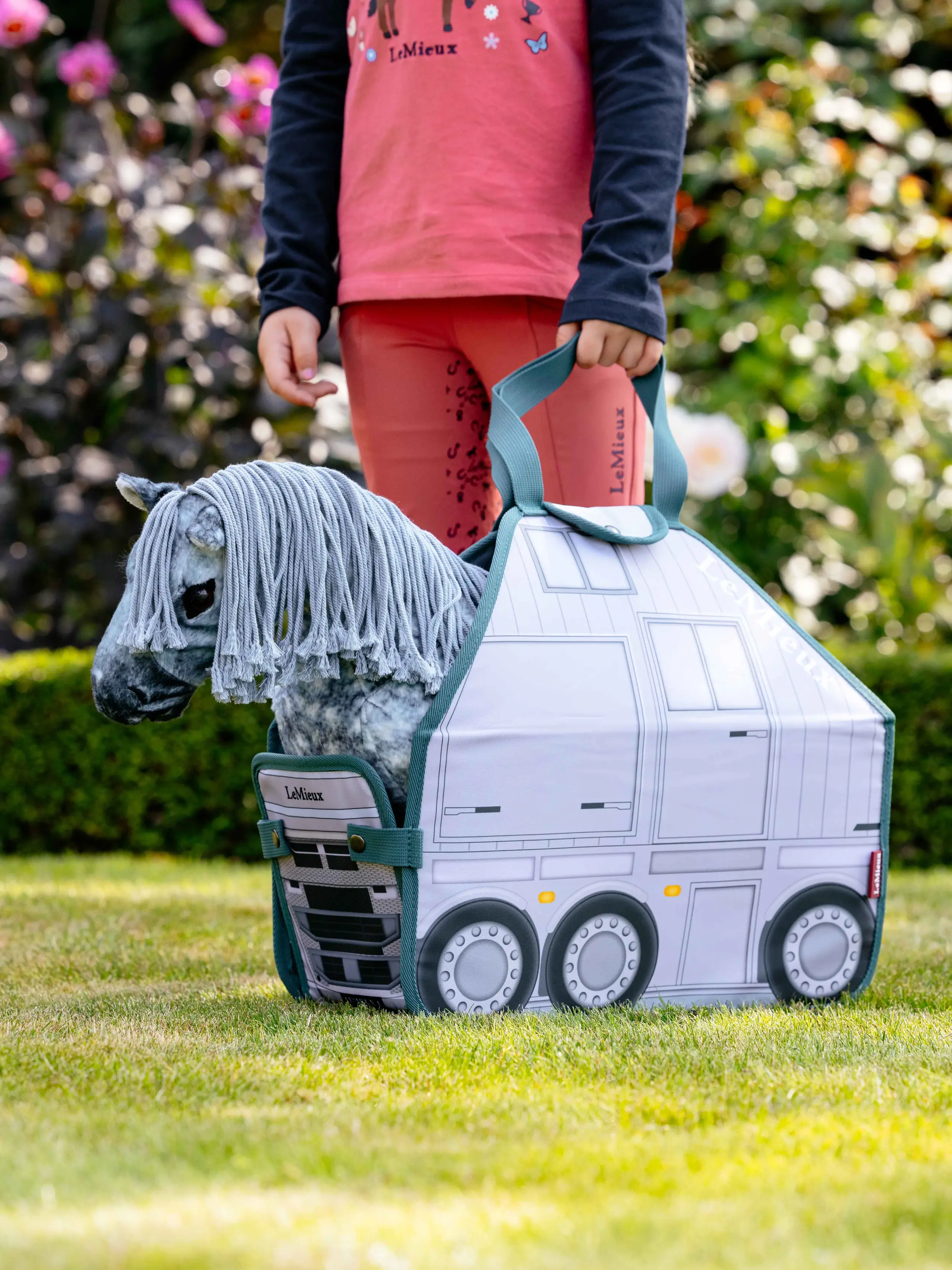 Toy Pony Carry Bag Printed Grey Horse