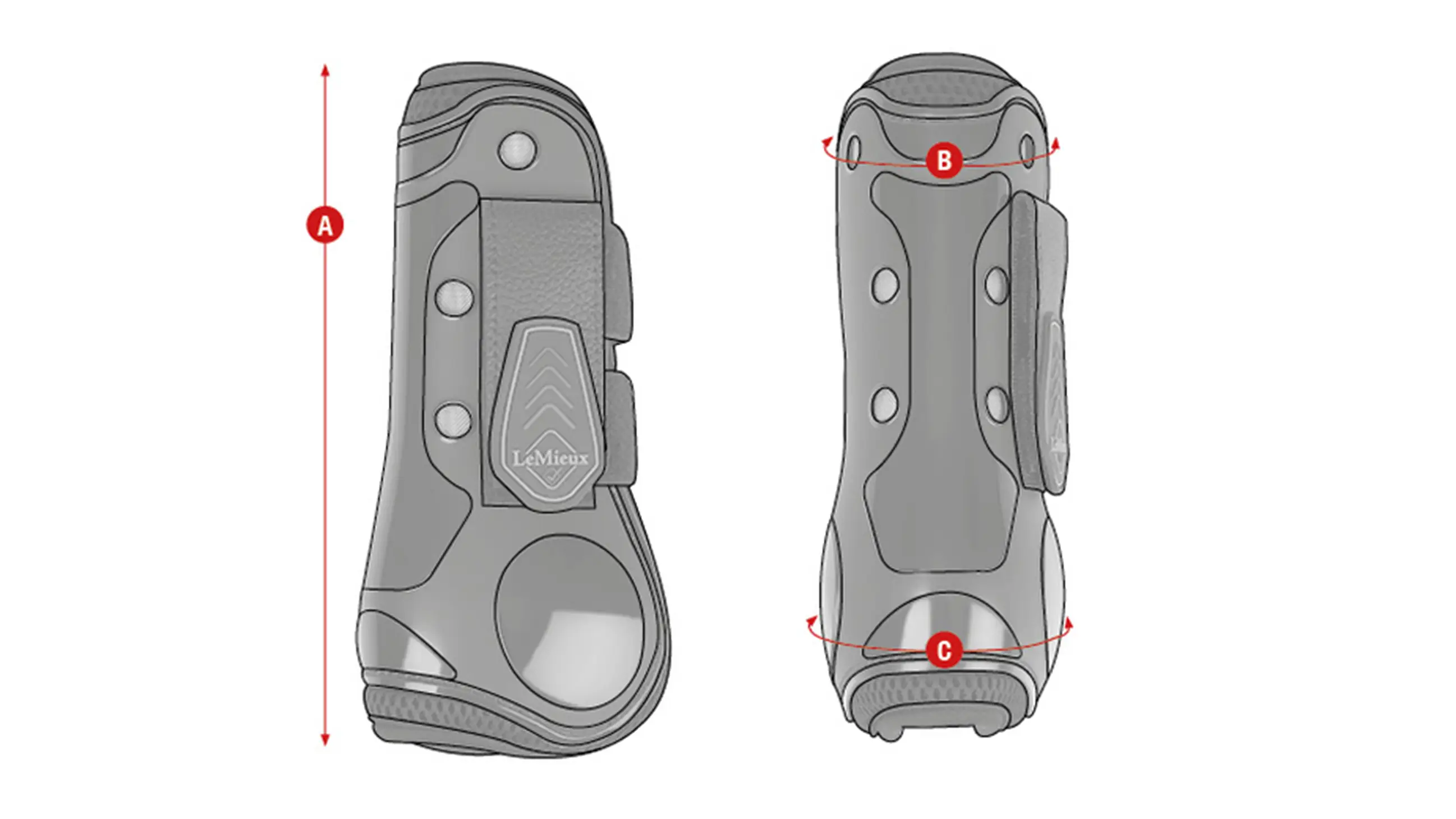 LeMieux Derby ProJump Tendon Boots size chart