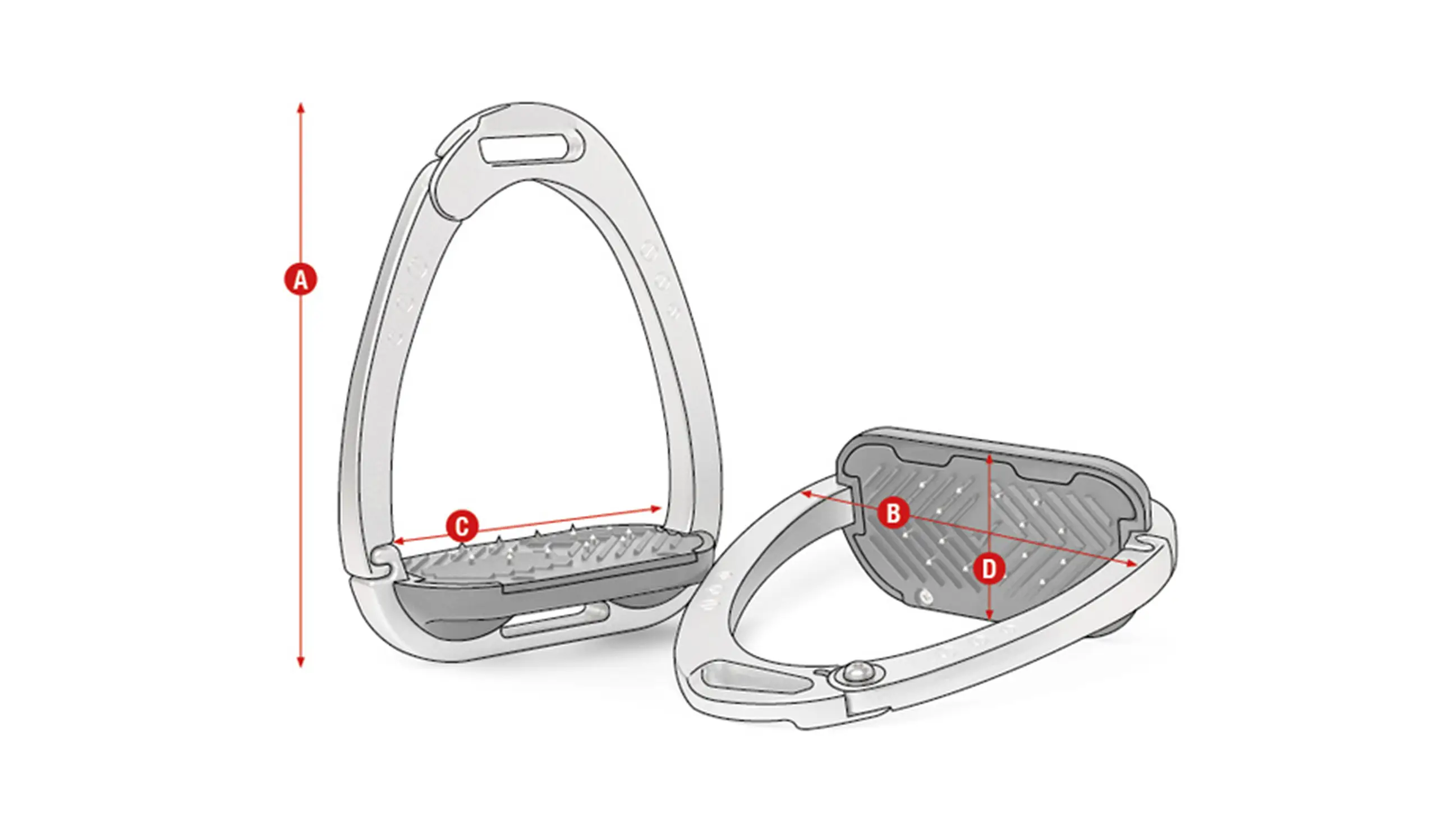 LeMieux Vector Stirrup measurement diagram