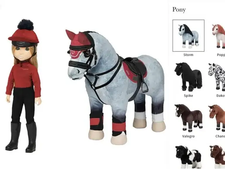LeMieux Mini Set Toeletta Per Cavallo – Benetton Blue, Borsa In Tela, Spazzole In Legno, Spugna Stella, Pettine