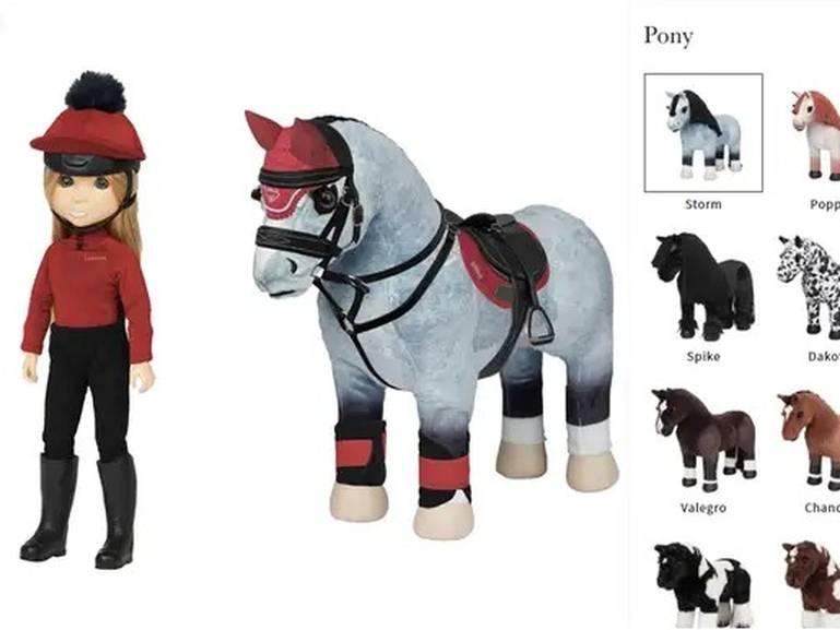 LeMieux Mini Set Toeletta Per Cavallo – Benetton Blue, Borsa In Tela, Spazzole In Legno, Spugna Stella, Pettine