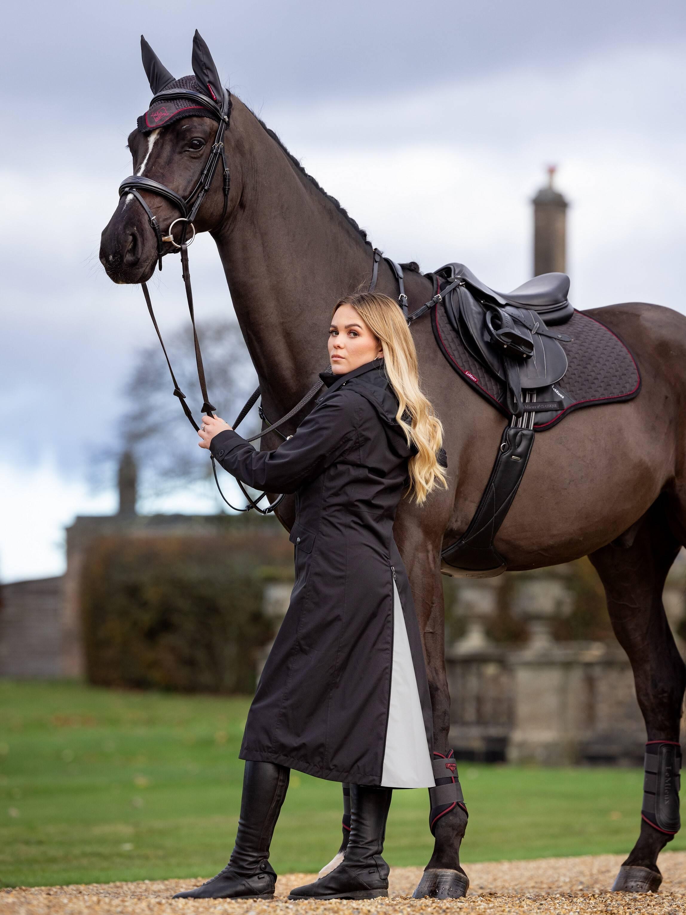 Amelie Waterproof Lightweight Riding Coat Black Clothing