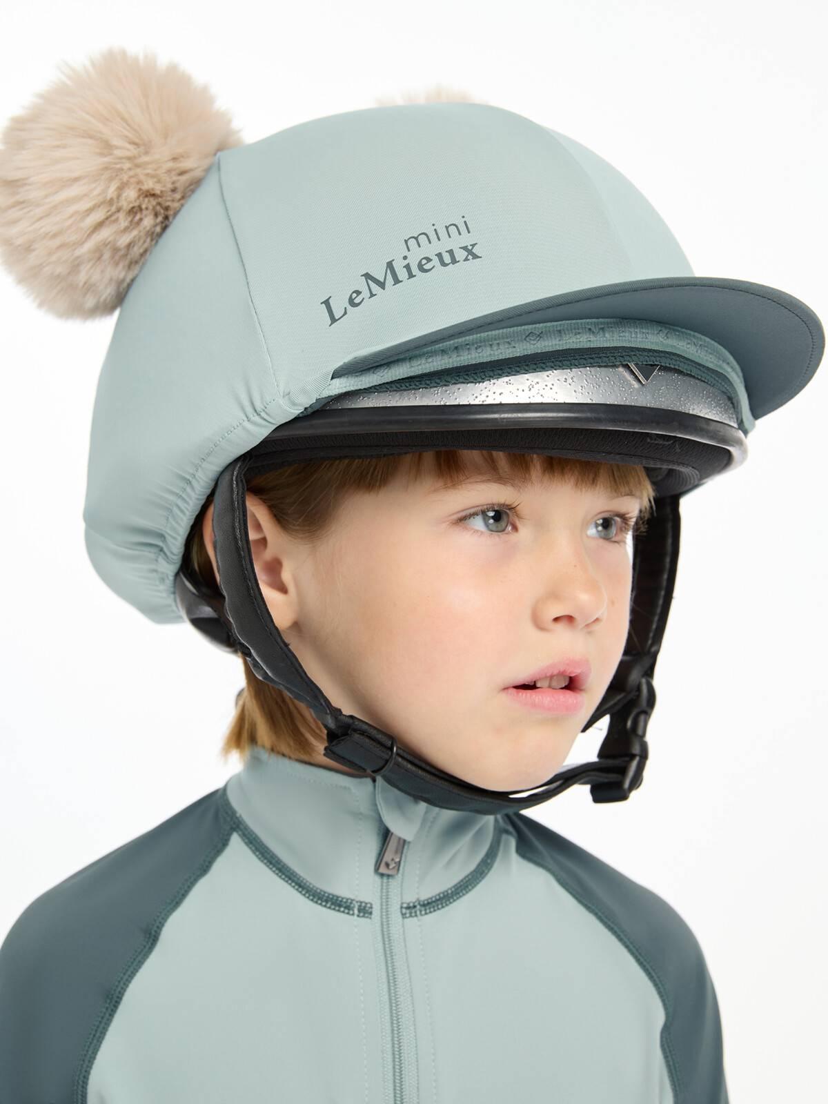Mini Chapeau D'équitation LeMieux - Doux Pompons Fausse Fourrure - Couleur Ember - Neuf