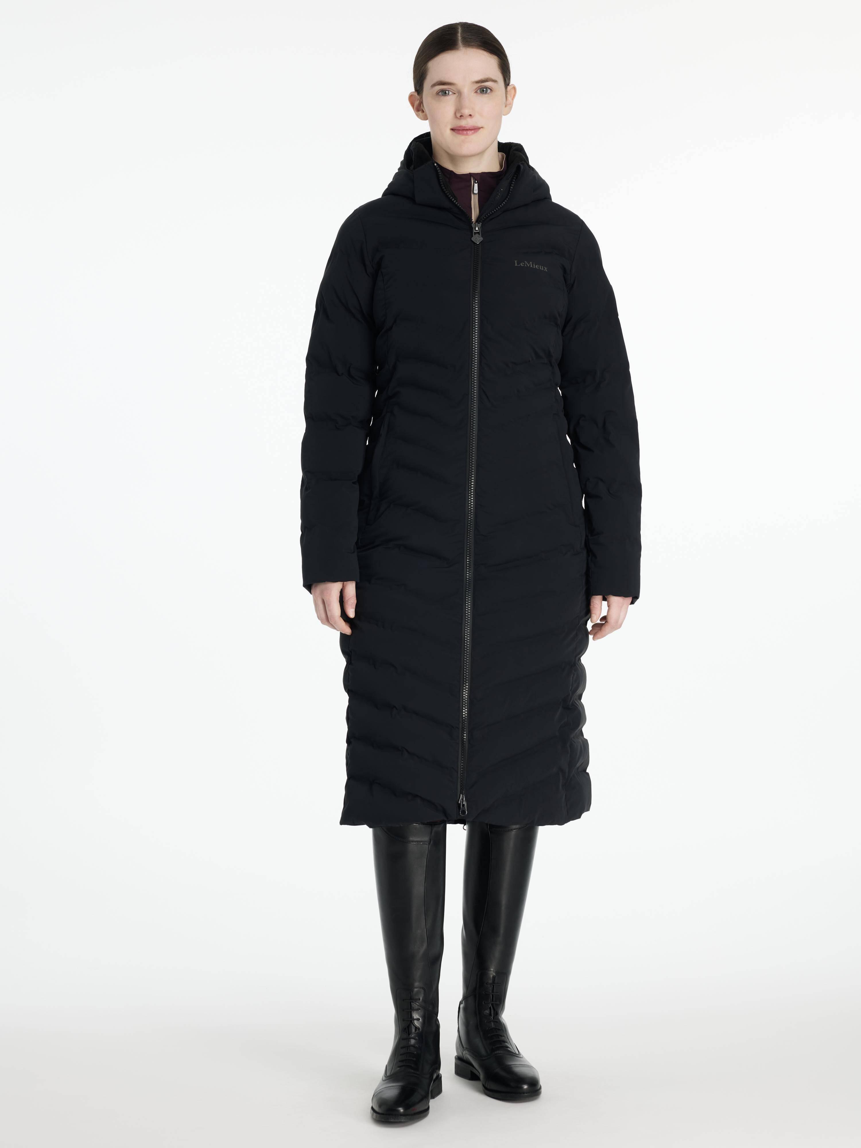 Hayley Water Resistant Longline Puffer Coat Black Outlet