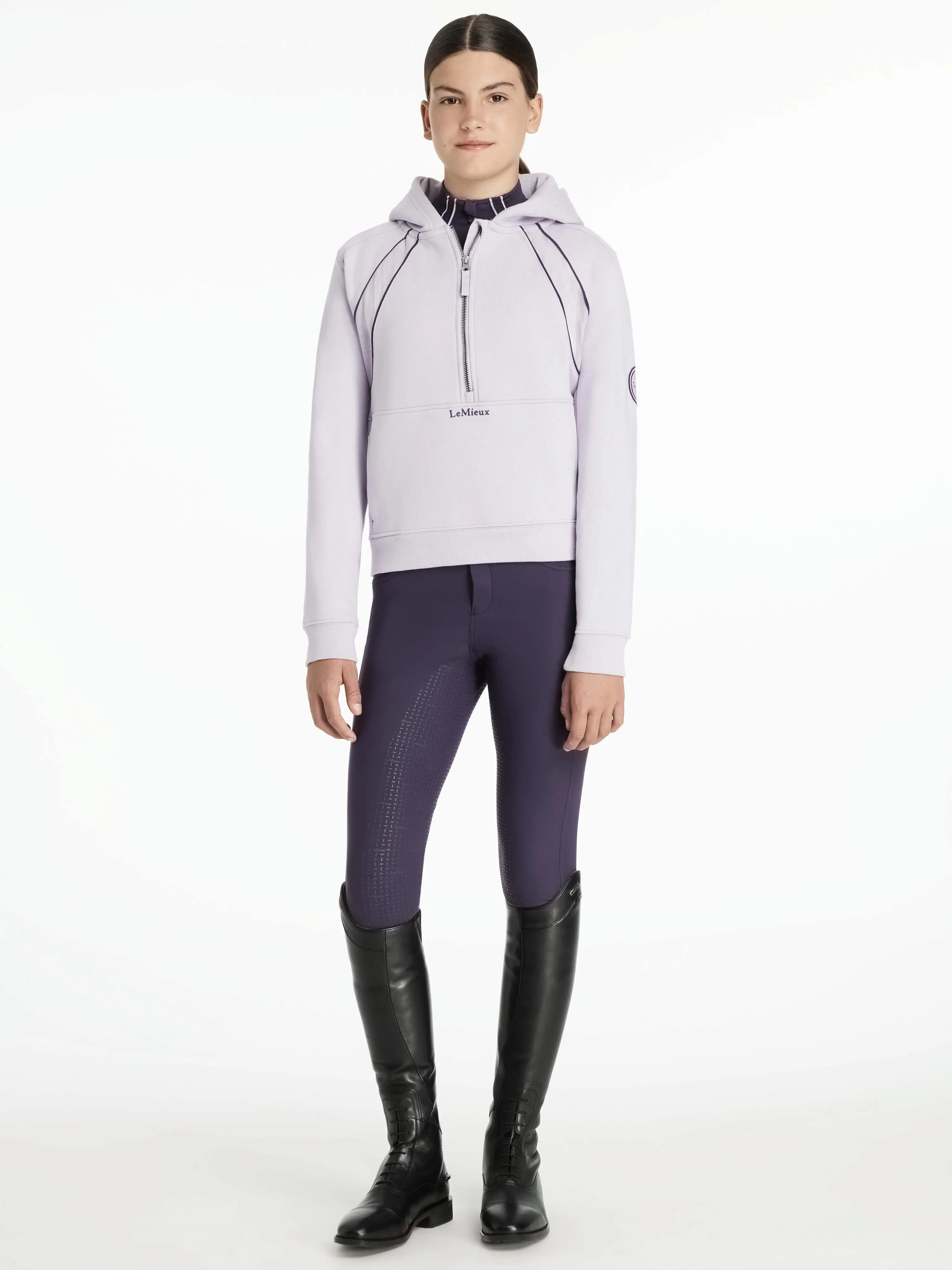 Sweat Capuche Demi-zip LeMieux Young Rider Hettie – Neuf – Pour Jeunes Cavalières