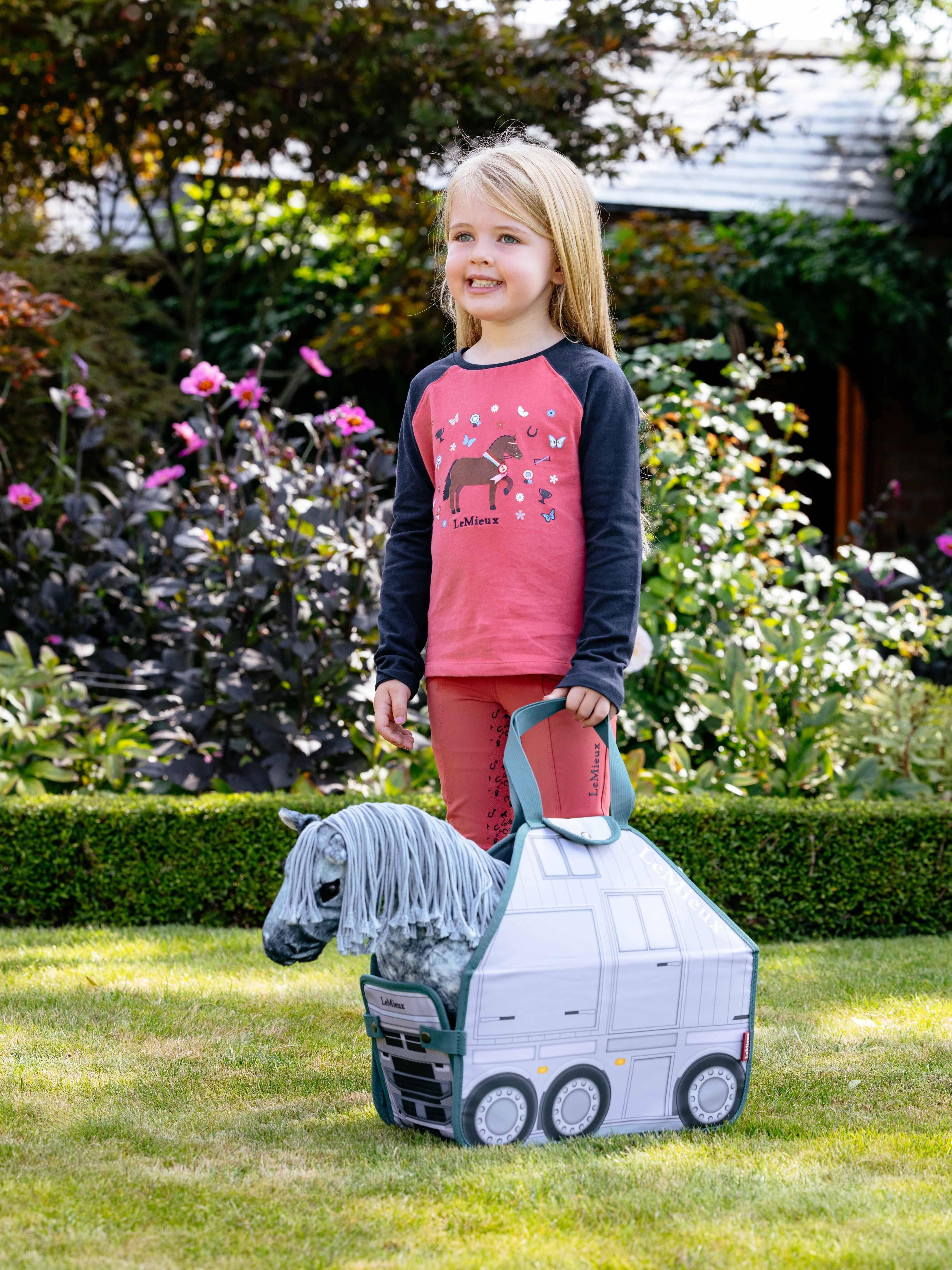 Toy Pony Carry Bag Printed Grey Horse