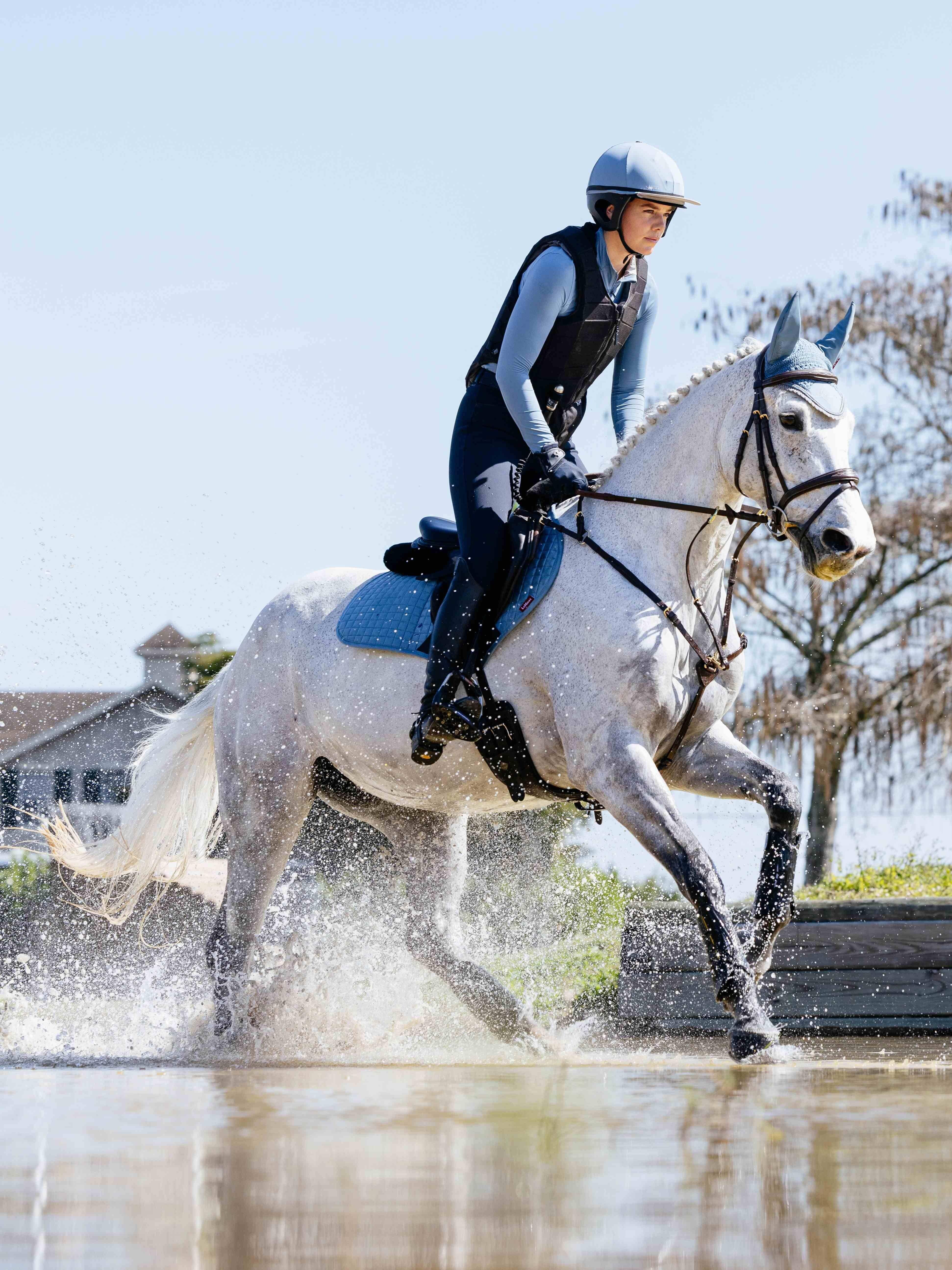 Suede Close Contact Square Ice Blue Saddle Pads