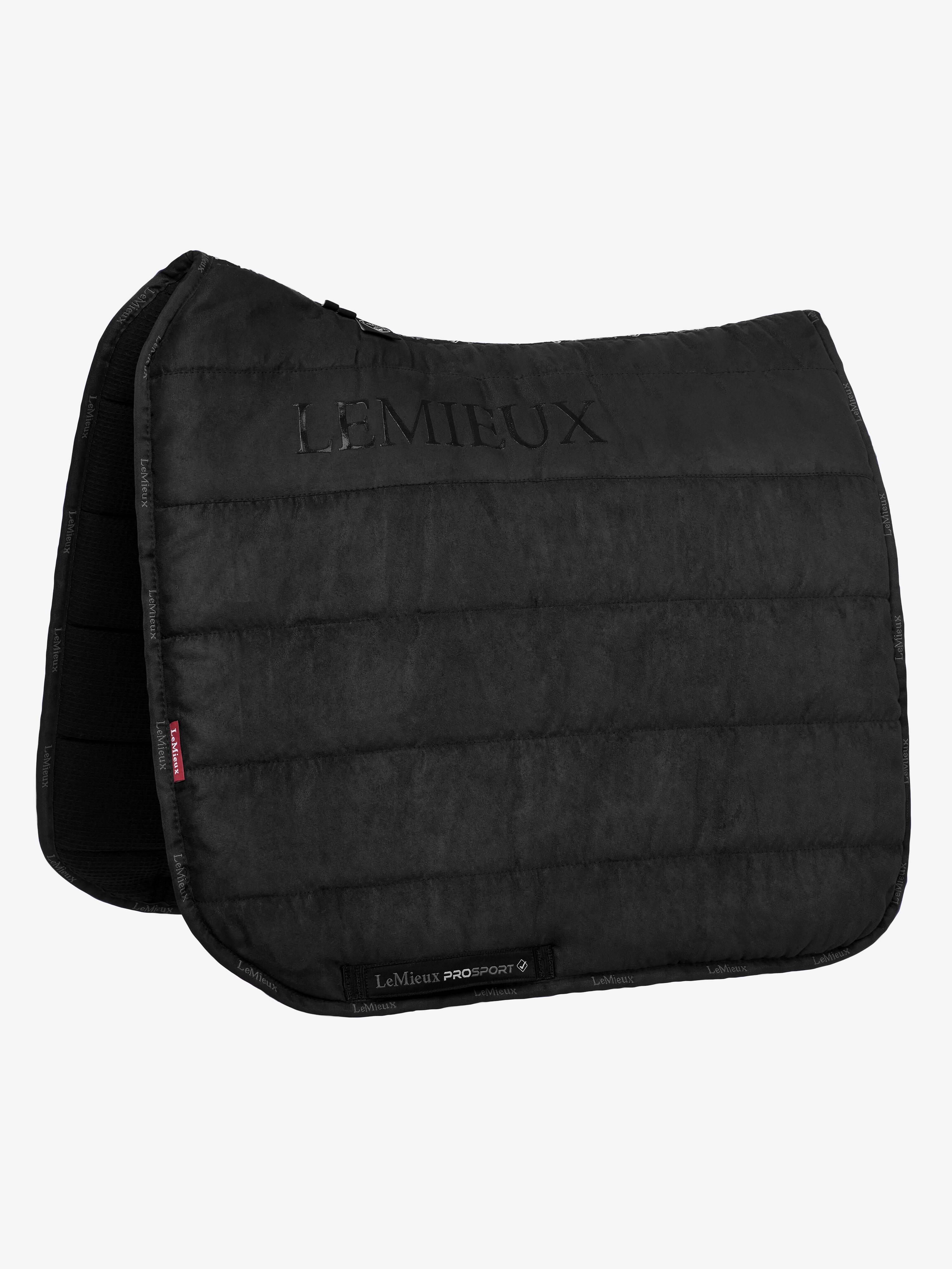 LeMieux Tapis De Selle En Daim Cristal – Contact étroit – Noir – Doublure Bambou