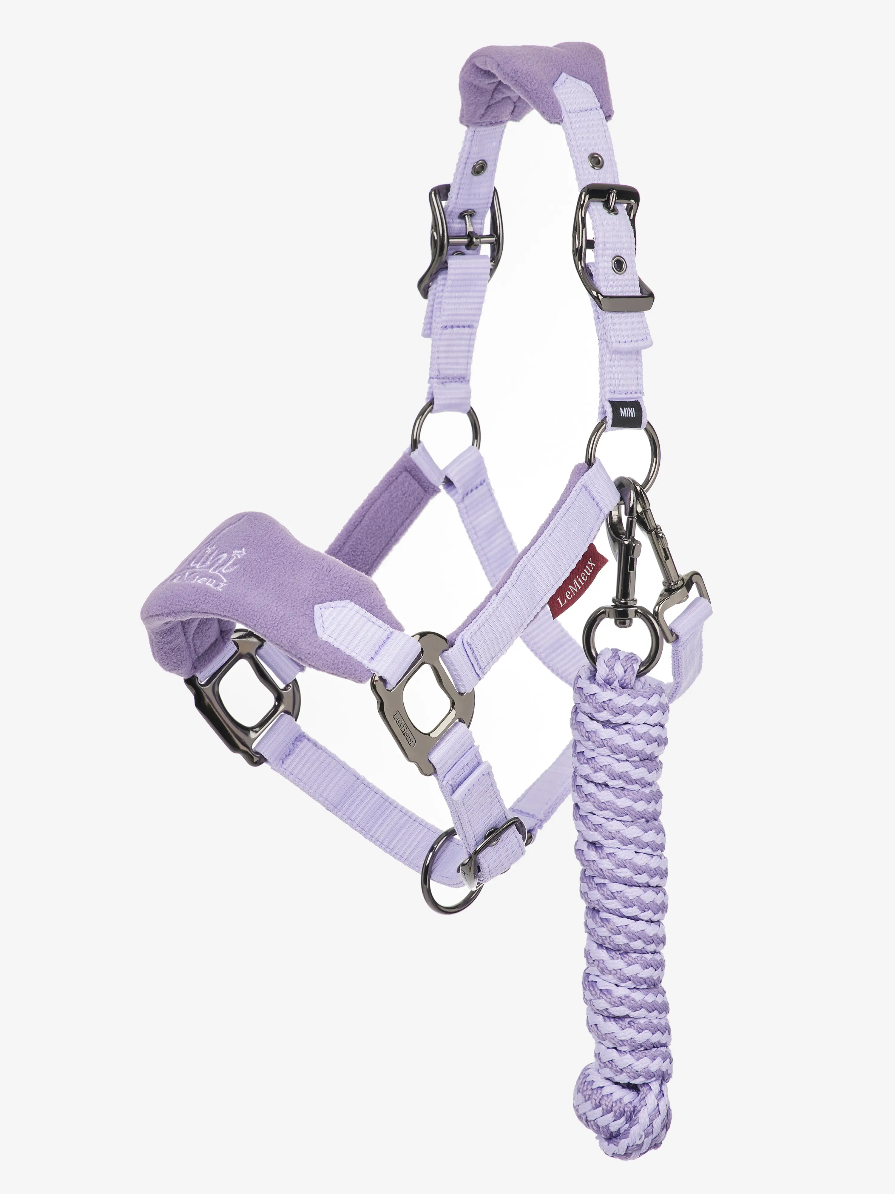 Licol Et Longe LeMieux Vogue – Bleu Genévrier, Mousseline Polaire, Réglable, Avec Longe Assortie 1,8 M
