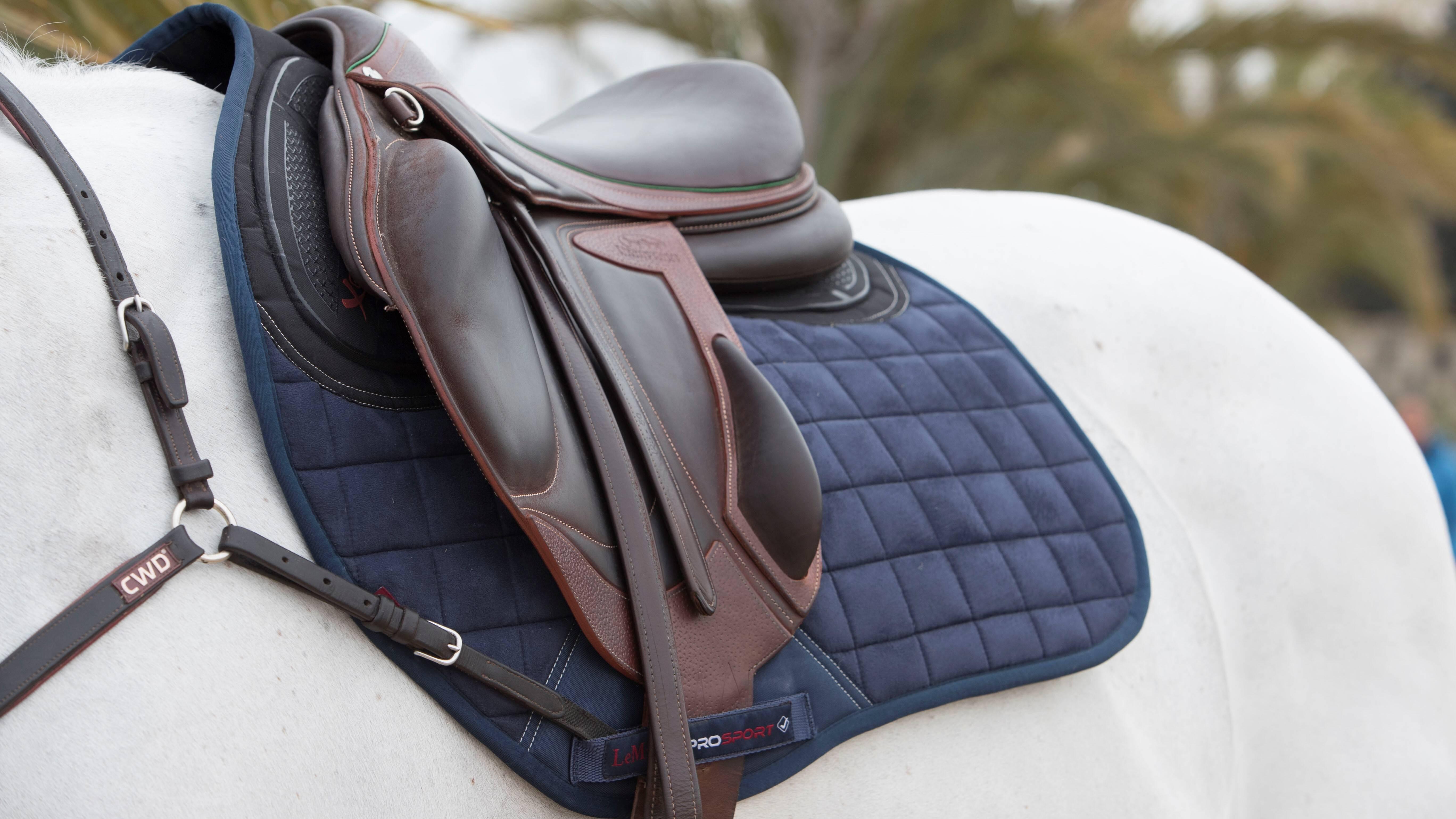 X-Grip Silicone EuroJump Square Navy Saddle Pads